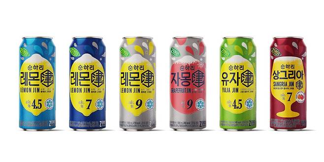 순하리 진 라인업. 롯데칠성음료 제공