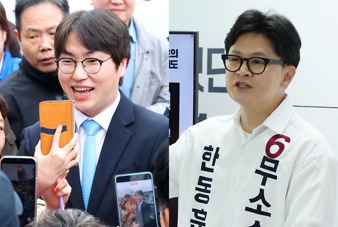 하정우 더불어민주당 후보와 한동훈 무소속 후보 [연합뉴스 편집]