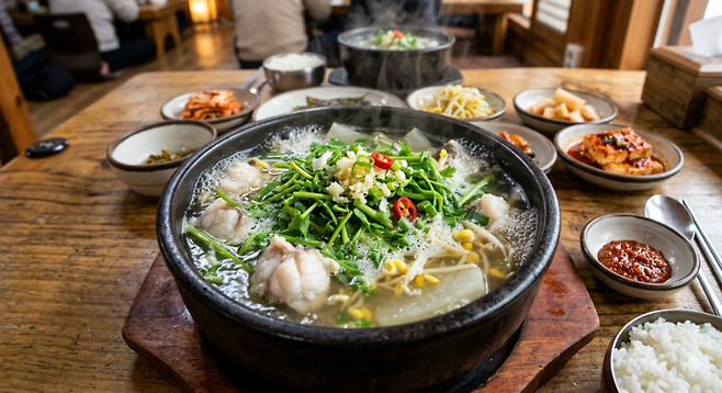 복국 상차림. 제미나이