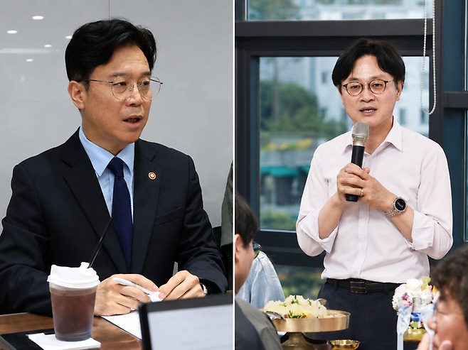 (좌) 노동부 김영훈 장관. (우) 김정관 산업부 장관.ⓒ뉴시스