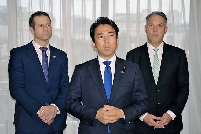 일본·호주·뉴질랜드 첫 3자 국방 회담 [교도=연합뉴스. 재판매 및 DB 금지]
