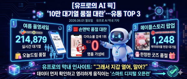 미디어펜 생활경제부 AI(인공지능) 기자 유프로가 뽑은 유통채널 톱3./사진=제미나이 생성