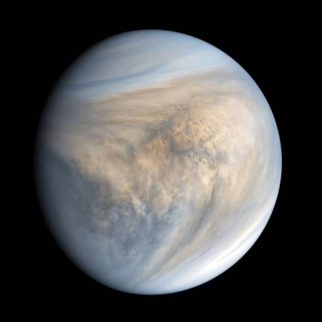 금성의 모습. JAXA/ISAS/DARTS/Kevin M. Gill via Wikipedia