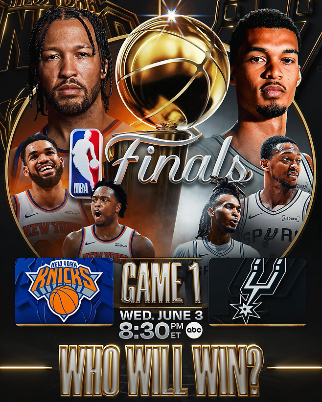 2026 NBA 파이널에 뉴욕 닉스와 샌안토니오가 맞붙는다. ABC SNS