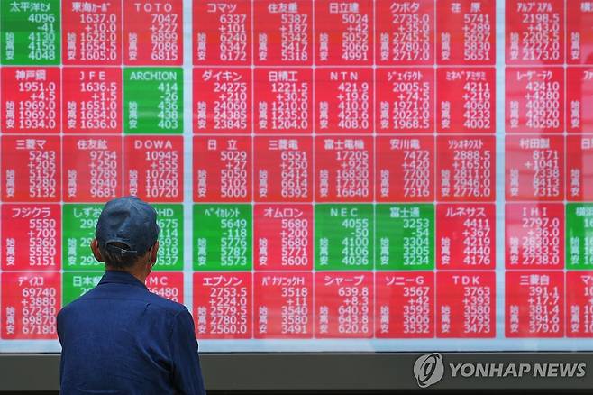 일본 증시 [AP=연합뉴스 자료사진. 재판매 및 DB금지]