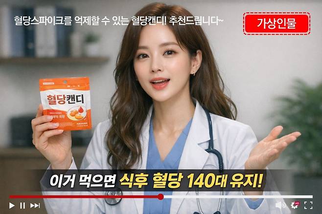 AI(인공지능)로 생성한 가상인물을 활용한 광고 예시. 공정거래위원회 제공