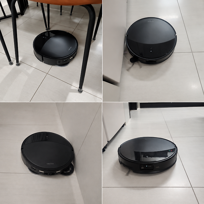 로봇청소기 청소 모습.[전종헌 기자]