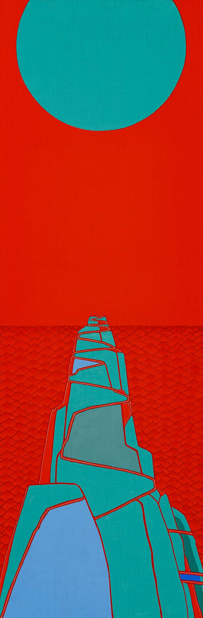 황두현_ trace 91x30cm, 모시에 채색, 2026
