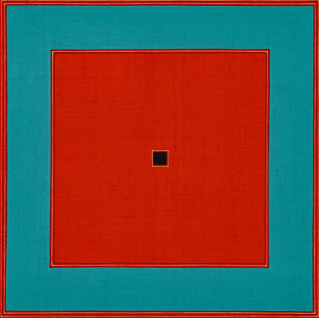 황두현 trace 50x50cm, 삼베에 채색, 2026
