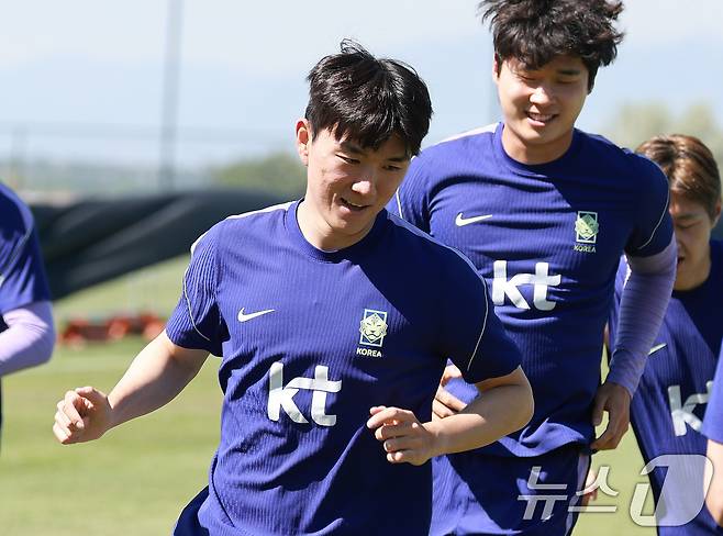 대한민국 축구대표팀 황인범이 2일(현지시간) 미국 유타주 헤리먼에 위치한 자이언스뱅크 트레이닝센터에서 훈련을 하고 있다. 2026.6.3 ⓒ 뉴스1 임세영 기자