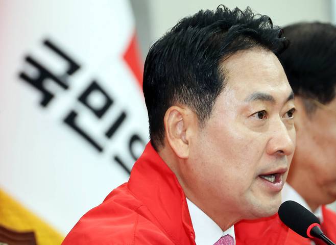 국민의힘 장동혁 상임선거대책위원장이 6·3 지방선거일인 3일 국회에서 열린 마지막 중앙선거대책위원회의에서 발언하고 있다. 연합뉴스