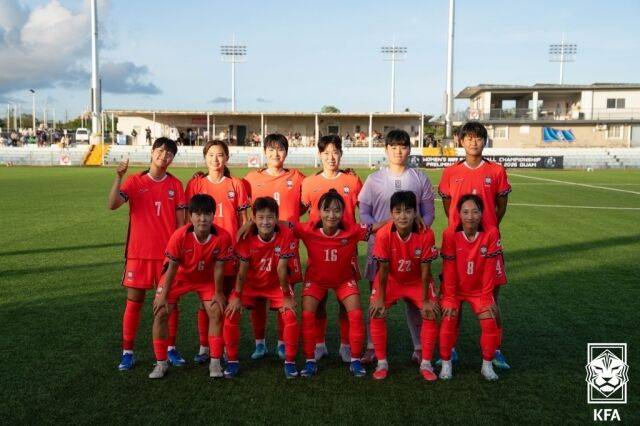 신상우 감독이 이끄는 대한민국 여자축구대표팀은 3일 괌축구협회 트레이닝센터에서 열린 2026 동아시아축구연맹(EAFF) E-1 챔피언십(동아시안컵) 예선 괌과의 A조 1차전에서 5-0으로 대승을 거뒀다./대한축구협회 제공