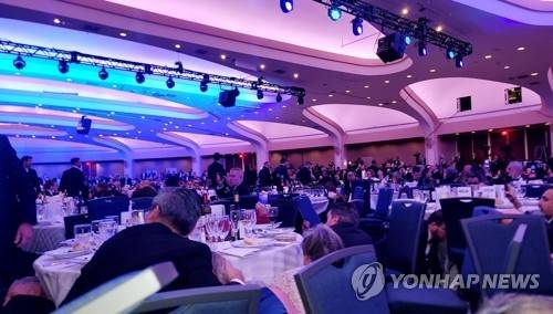 총격 사고 발생한 백악관 기자단 만찬 행사장 [연합뉴스 자료사진]