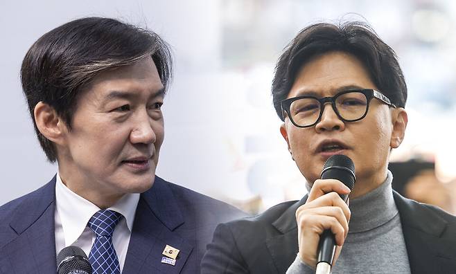 6·3 국회의원 재보궐선거에 출마한 조국 조국혁신당 대표(왼쪽)와 한동훈 전 국민의힘 대표 ⓒ연합뉴스