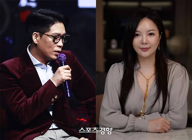 왼쪽부터 래퍼 MC몽, 차가원 원헌드레드 레이블 대표. 경향신문 자료사진