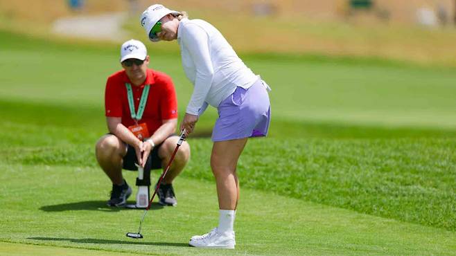 임신 7개월차로 출산을 앞둔 마들린 삭스트롬이 US여자오픈을 준비하고 있다. (사진=USGA)
