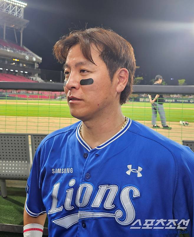히어로 인터뷰에 임한 강민호. 김영록 기자