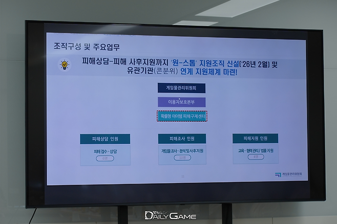 확률형 아이템 피해구제 센터는 올해 말까지 유관기간과 전산 시스템 연계를 마무리하고, 피해구제에 걸리는 시간을 단축하기 위한 체계를 갖춰나갈 예정이다.