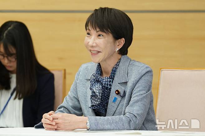 [도쿄=AP/뉴시스]  다카이치 사나에 일본 총리가 지난달 3일 도쿄 총리 관저에서 발언하고 있다.  2026.06.08.