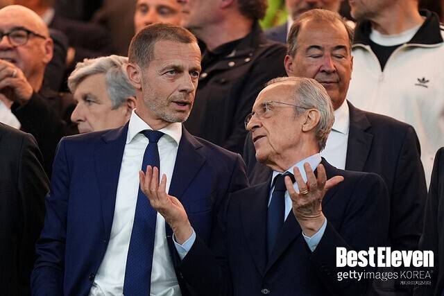 알렉산데르 체페린 UEFA 회장과 플로렌티노 페레즈 회장