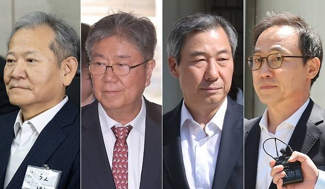 이상민 전 장관(왼쪽부터), 김대기 전 대통령 비서실장, 윤재순 전 총무비서관, 김오진 전 관리비서관 연합뉴스 자료사진