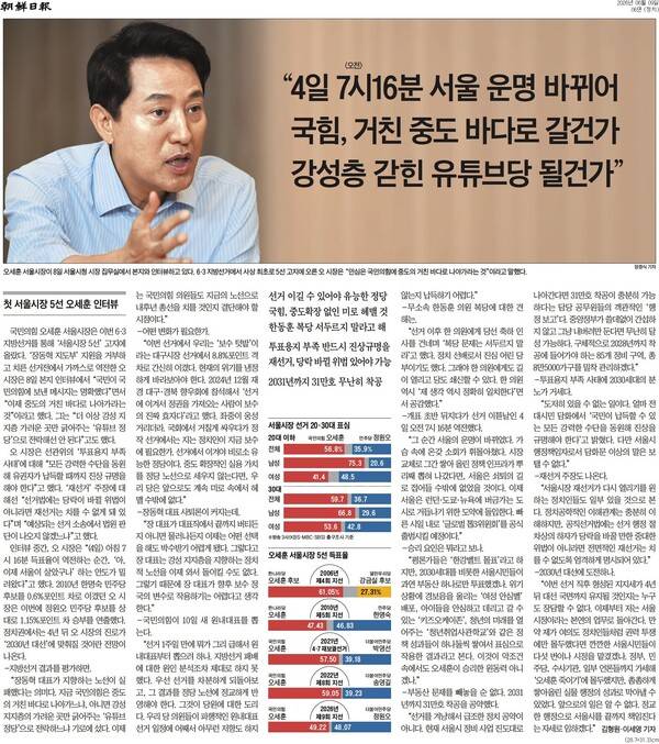 ▲ 9일자 조선일보 6면 기사.