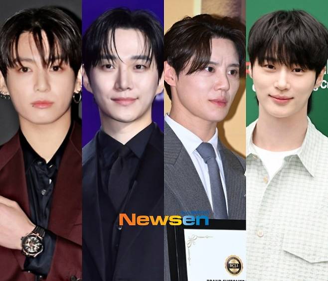 뉴스엔 DB 방탄소년단 정국,이준호, 김준수, 변우석(왼쪽부터)