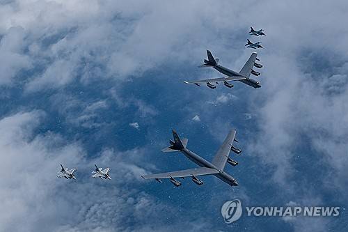 한미일 연합 공중훈련  2025년 7월 제주도 남방 공해상에서 실시한 한미일 공중 훈련 장면 [자료사진. 국방부 제공. 재판매 및 DB 금지]