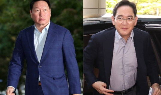 최태원 SK그룹 회장과 이재용 삼성전자 회장 /연합뉴스