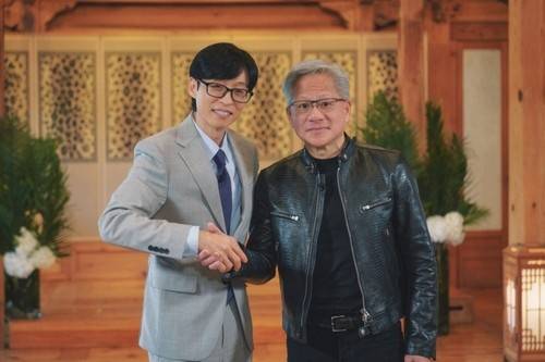 유재석(왼쪽)과 젠슨 황 엔비디아 CEO [tvN 제공. 재판매 및 DB 금지]