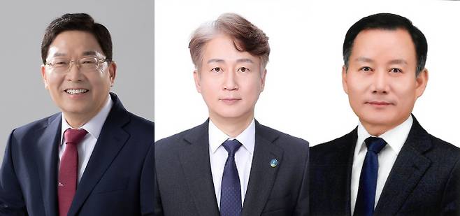 광주 살레시오고 출신 기초단체장들. 왼쪽부터 김경호 서울 광진구청장 당선인, 김이강 광주 서구청장 당선인, 김태성 전남 신안군수 당선인.(가나다순)