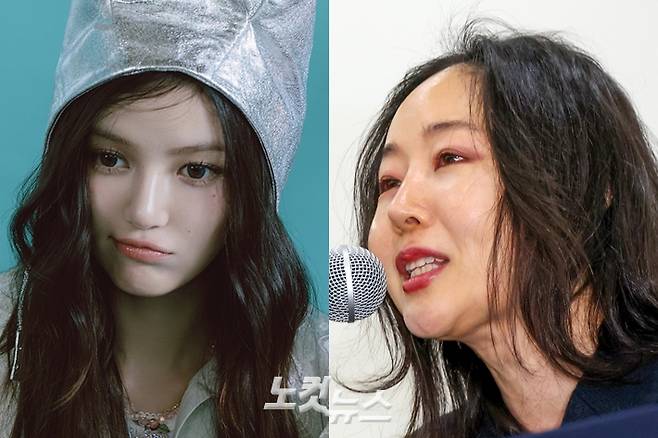 왼쪽부터 뉴진스 전 멤버 다니엘, 민희진 전 어도어 대표. 어도어 제공/박종민 기자