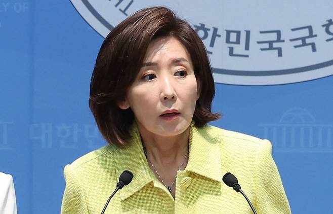 나경원 국민의힘 의원이 12일 오전 서울 여의도 국회에서 6·3 지방선거 부실 사태 관련 기자회견을 하고 있다. 2026.6.12 ⓒ 뉴스1