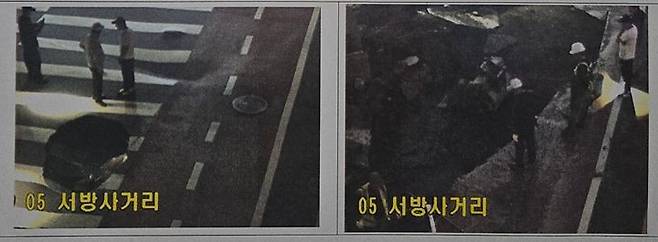 [광주=뉴시스] 12일 오전 3시께 광주 북구 서방사거리에서 땅꺼짐 현상(싱크홀)이 발생해 당국이 조치 중이다. (사진 = 독자 제공) 2026.06.12. photo@newsis.com *재판매 및 DB 금지