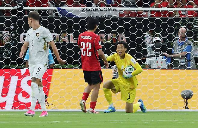 대한민국 축구국가대표팀 김승규가 11일(현지시간) 멕시코 할리스코주 사포판 과달라하라 스타디움에서 열린 2026 북중미 월드컵 A조 조별리그 1차전 대한민국과 체코 경기에서 슈팅을 막아내고 있다. 이날 경기는 대한민국 체코를 상대로 2-1로 승리했다. 뉴스1