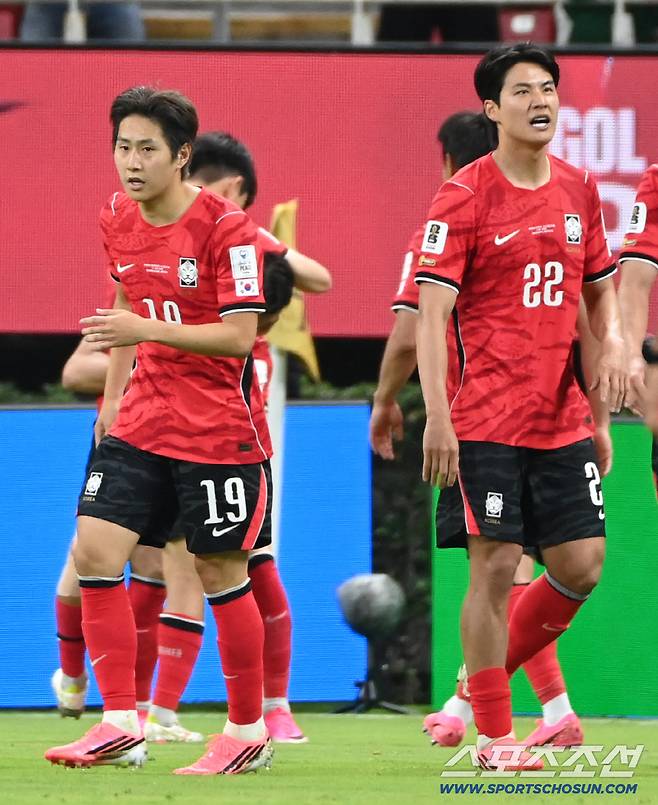 12일(한국시각) 멕시코 과달라하라 사포판의 에스타디오 과달라하라에서 열린 2026 북중미월드컵 대한민국과 체코의 경기. 경기에 나선 이강인과 설영우의 모습. 사포판(멕시코)=허상욱 기자wook@sportschosun.com/2026.06.12/