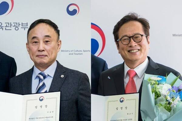 서승만(왼쪽) 국립정동극장 대표과 황교익 한국문화관광연구원 원장. 이재명 정부의 화이트리스트 논란이 잇따르면서 "전문성에 대한 명백한 포기선언"이라는 비판을 받았다. /문화체육관광부