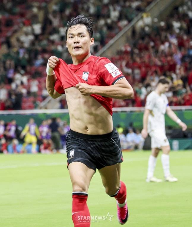 한국 축구대표팀 공격수 오현규. /사진=김진경 대기자