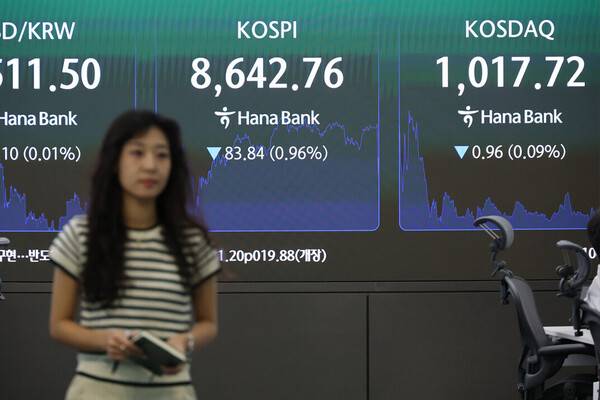 오늘의 증시 파란불. 연합뉴스