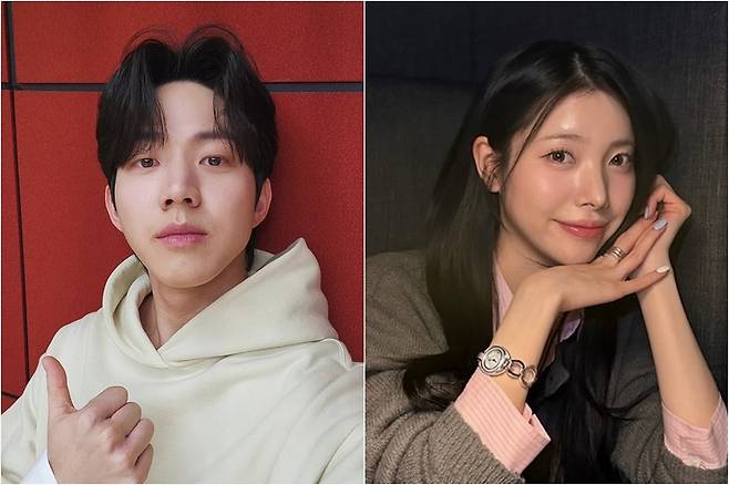 열애·결혼설 속 도운(왼쪽)과 상대인 유지유의 SNS 공개 사진. 도운은 결혼 여부에 대해 인정도 부인도 하지 않았다.