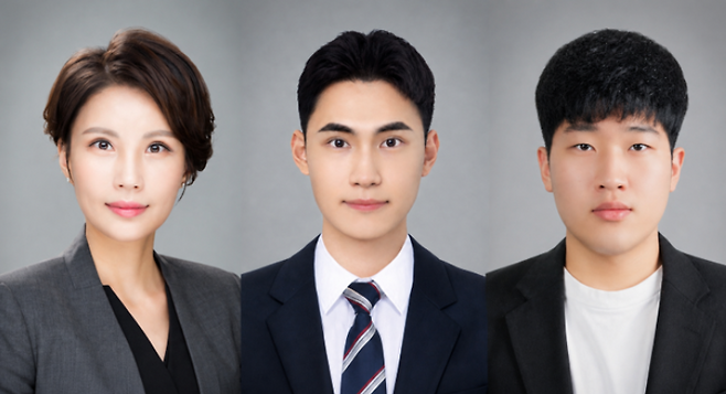 왼쪽부터 주지영 교수, 조영우 졸업생, 조형빈 학생