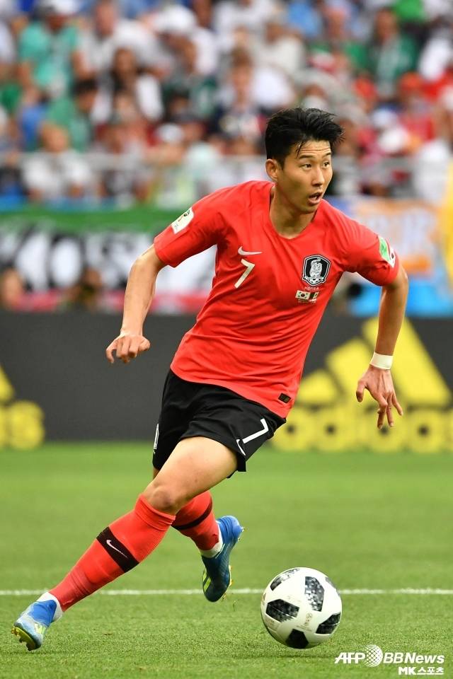 손흥민의 환상적인 중거리 슈팅 득점이 나왔던 2018 러시아월드컵 멕시코전. 대한민국은 이날 1-2로 패배했다. 사진=AFPBBNews=News1