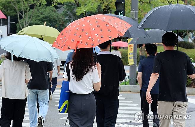 광주 도심에 내리는 비 [연합뉴스 자료사진]