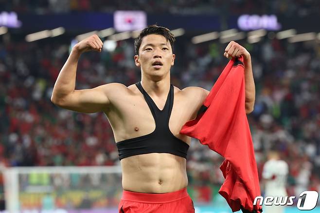 2022 월드컵 3차전서 역전골을 넣었던 황희찬 2022.12.3 ⓒ 뉴스1 이광호 기자