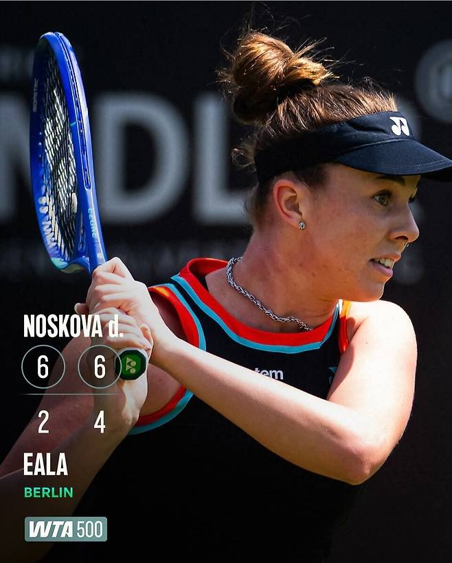 체코의 린다 노스코바가 베를린 WTA 500 단식 4강전에서 알렉산드라 이알라를 69분 만에 완파했다. WTA 투어