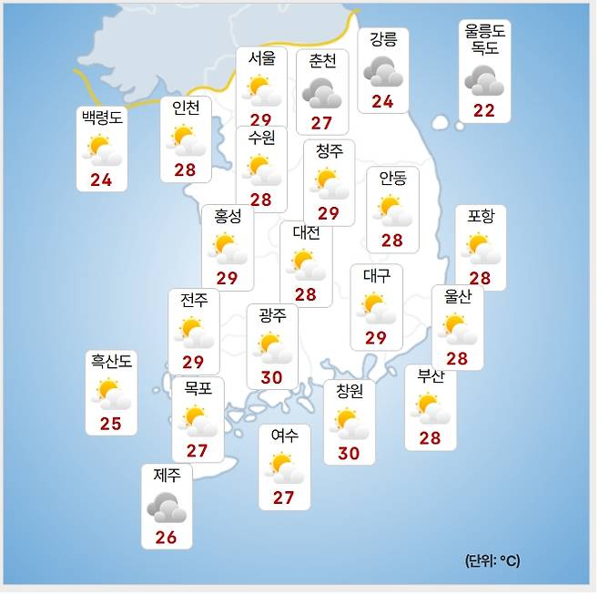 ⓒ기상청: 오늘(21일) 오후 날씨