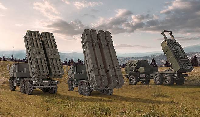 HIMARS보다 무기 탑재량이 두 배로 늘어난 HIMARS FLEX. 록히드마틴