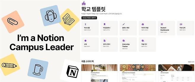 노션은 수업과 과제를 쉽게 관리할 수 있는 템플릿을 제공하는 한편, ‘캠퍼스 리더’ 프로그램을 통해 국내 33개 대학교에서 54명의 앰배서더를 지원하고 있다. 사진 노션