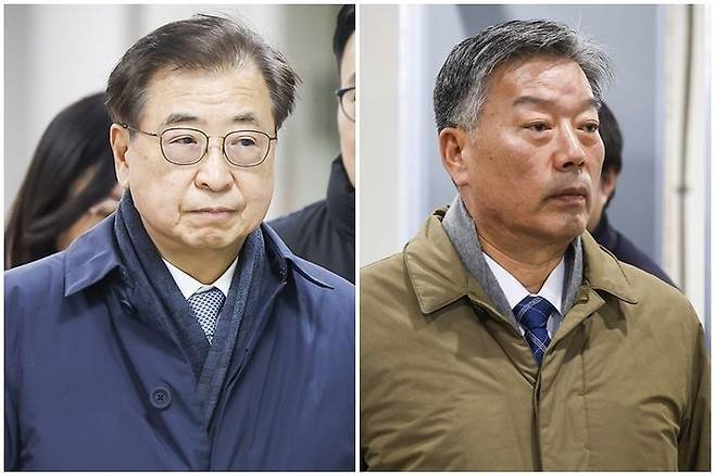 서훈 전 청와대 국가안보실장(왼쪽)과 김홍희 전 해양경찰청장. ⓒ연합뉴스
