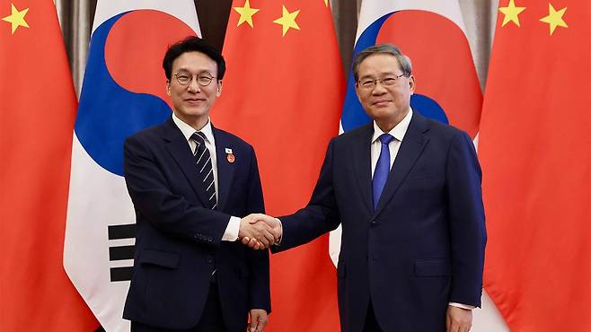 김민석 국무총리, 리창 중국 국무원 총리와 회담